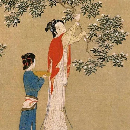 Thu tháng Bảy, Khất xảo xâu kim, bẻ nhành quế tặng giai nhân