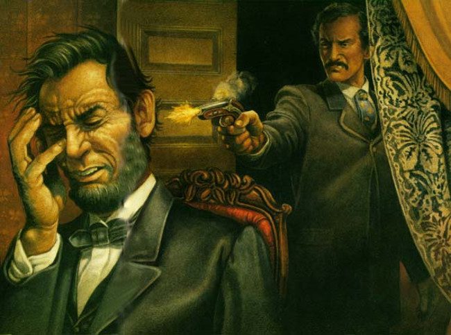 ổng thống Abraham Lincoln bị ám sát trong khi đang xem một vở kịch vào ngày 14 tháng 4 năm 1865.