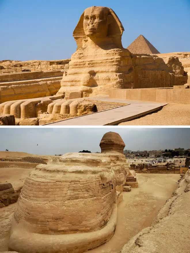 tuong-nhan-su-1 Tượng nhân sư tại Giza, Ai Cập có đuôi