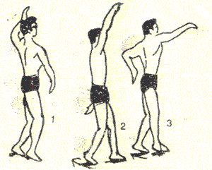 Tập chân, tay trườn phối hợp thở.