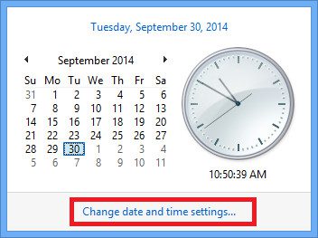 Change date and time settings. Change date and time settings.