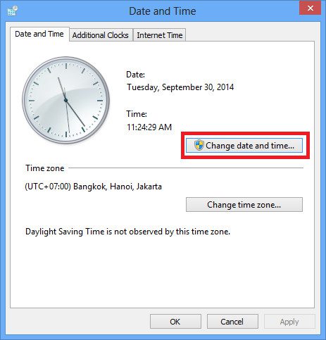 Change date and time Change date and time