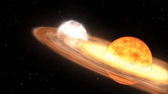 T Coronae Borealis, bao gồm một sao lùn trắng "ma cà rồng" và một ngôi sao khổng lồ đỏ