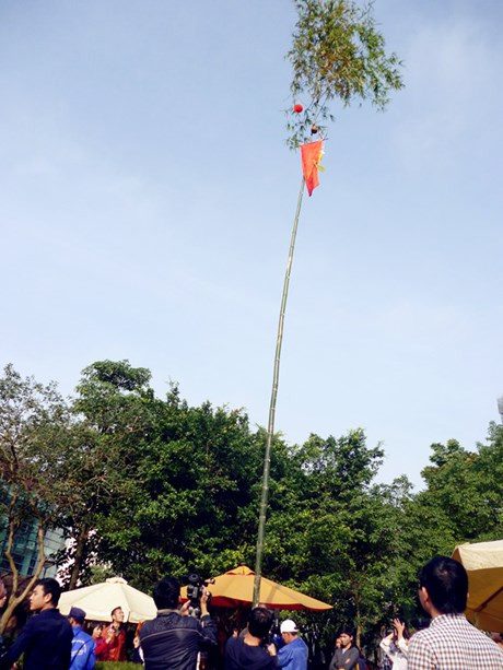 Cây nêu ngày Tết.