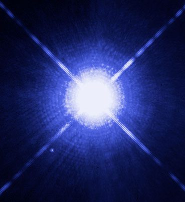 sao-sirius-2 Sirius A và B được chụp bởi kính thiên văn vũ trụ Hubble.