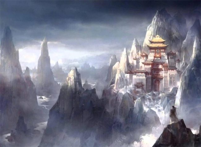 shangri-la Vương quốc Shambhala, hay Shangri-La, được cho là ở nơi có những ngọn núi pha lê trắng.