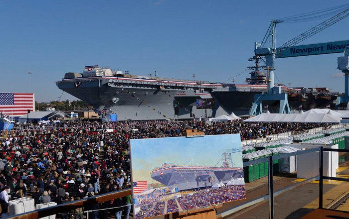 USS Gerald R. Ford sẽ gia nhập hạm đội tàu chiến của Hải quân Mỹ vào ngày 16 tháng 3 năm nay. USS Gerald R. Ford sẽ gia nhập hạm đội tàu chiến của Hải quân Mỹ vào ngày 16 tháng 3 năm nay.