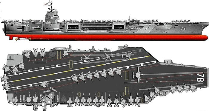 USS Gerald R. Ford có diện tích sân bay 333 x 78m, chở được hơn 75 máy bay các loại và 4660 thủy thủ. USS Gerald R. Ford có diện tích sân bay 333 x 78m, chở được hơn 75 máy bay các loại và 4660 thủy thủ.