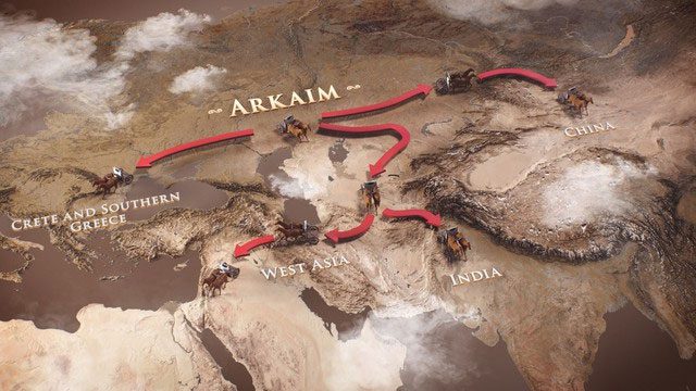 Việc xây dựng Arkaim được cho là do những người nói tiếng Proto-Indo-Iranian đầu tiên