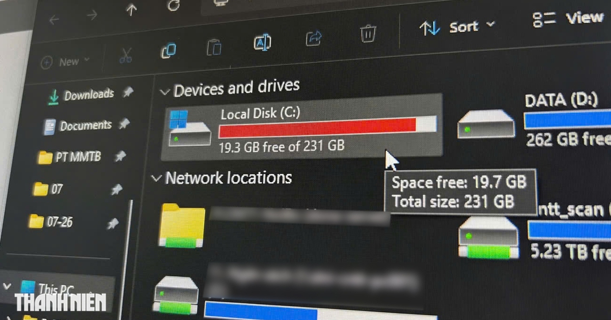 Windows 11 mắc lỗi lạ khiến ổ SSD bị 'nuốt' mất hàng trăm GB